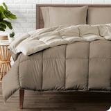 Bare Home Premium Ultra Soft Microfiber Reversible Comforter Polyester/Polyfill/Microfiber in White/Brown | Queen Comforter | Wayfair 812228031496