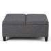 Wade Logan® Soudersburg Coffee Table Storage Ottoman Linen/Polyester in Brown | 16.5 H x 36 W x 36 D in | Wayfair BDCF9204E69B4A69BC6FD9274AD6DB4E