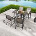 Red Barrel Studio® Fredricka Square 4 - Person Bar Height Bistro Outdoor Dining Set Metal in Gray | 24.8 W x 24.8 D in | Wayfair