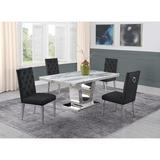 Willa Arlo™ Interiors Mcnamara Dining Set Wood/Upholstered/Metal in Gray | Wayfair 9D19E03D64354904AAF51C97A9C55C4C