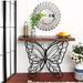 August Grove® Shiela 40.75" Solid Wood & Iron Console Table Wood in Brown/Gray | 31.25 H x 40.75 W x 16 D in | Wayfair AGTG7199 44990788