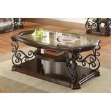 Lark Manor™ Elysian Floor Shelf Coffee Table w/ Storage Wood/Metal in Black/Brown/Gray | 20.5 H x 52.25 W x 32.5 D in | Wayfair ASTG1660 27551853