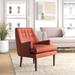 Armchair - Mercury Row® Ardmore Button Tufted Armchair Wood/Polyester/Fabric in Orange | 31.5 H x 28.5 W x 26.75 D in | Wayfair LGLY2590 28844036