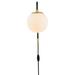 Wrought Studio™ Birchanger 1 - Light Plug-In Armed Sconce Glass/Metal in Yellow | 13.75 H x 7 W x 13 D in | Wayfair