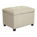Charlton Home® Milana Classy Accent 24" Wide Tufted Rectangle Storage Ottoman Linen/Mildew Resistant/Fade Resistant in Yellow | Wayfair
