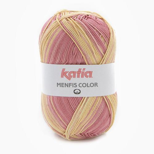 Menfis Color von Katia, Khaki/Türkis/Zitrone/Koralle, aus Baumwolle