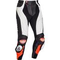 Ixon Vendetta Evo Pantaloni moto in pelle, nero-bianco-rosso, dimensione M