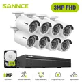 SANNCE – caméra IP de vidéosurveillance 8 canaux POE 5mp Kit de système de sécurité NVR