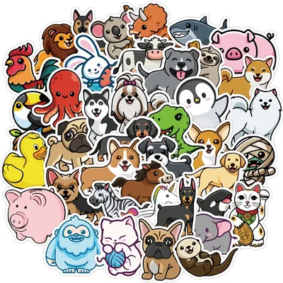 Autocollants d'animaux de dessin animé Kawaii décalcomanies amusantes pour enfants planche à