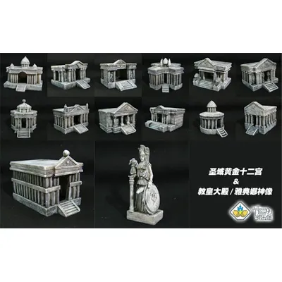 Parc d'attractions Saint Seiya scène modèle palais du zodiaque doré avec statue du pape 202 éna