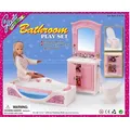 Lavabo de bain pour poupée Barbie accessoires de salle de bain baignoire de toilette ensemble de