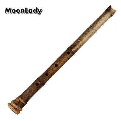 Touche E 5 trous Instruments de musique en bois 1.6 pieds flûte verticale en bambou avec racine