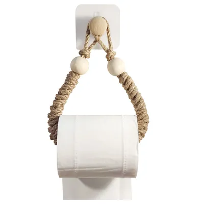Corde avec crochet rond en chanvre pour serviette porte-papier hygiénique accessoires de décoration