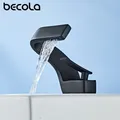 Becola robinet de lavabo en or brossé mitigeur de salle de bains noir robinet de lavabo monté sur