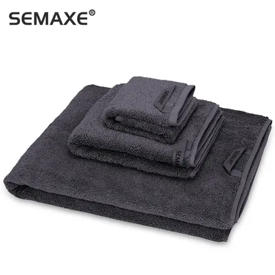 SEMAXE – lot de serviettes de bain 100% coton lot de 3 pièces de haute qualité pour le visage et