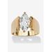 Women's Yellow Gold Plated Cubic Zirconia Solitaire Engagement Ring by PalmBeach Jewelry in Gold (Size 12)