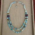 Anthropologie Jewelry | $185 New Amazonite & Amethyst Candy Shop Necklace | Color: Blue/Purple | Size: Os