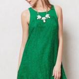 Anthropologie Dresses | Anthropologie Green Lace Swing Dress | Color: Green | Size: 4