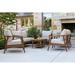 Birch Lane™ Akiva 6 Piece Sofa Seating Group w/ Cushions Wood/Natural Hardwoods in Brown/White | Outdoor Furniture | Wayfair