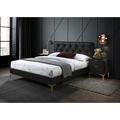 Etta Avenue™ Cassidy 3 Piece Bed Upholstered/Metal in Black/Brown/Yellow | 40 H x 57.28 W x 79.72 D in | Wayfair 9C97E92C403D4FD2AF27B0591DC1DDEE