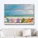 IDEA4WALL Colorful Beach Chairs on White Soft Sand - Wrapped Canvas Graphic Art Print Canvas in Blue | 16 H x 24 W x 1.5 D in | Wayfair