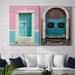 Bungalow Rose San Miguel Door - 2 Piece Photograph Print Set Canvas/Metal in Blue/Brown/Pink | 40 H x 60 W x 1 D in | Wayfair