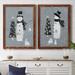 The Holiday Aisle® Galvanized Snowman I - 2 Piece Print Set Canvas, Solid Wood in Black/Gray/White | 1.5 D in | Wayfair