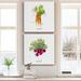 August Grove® Sketch Kitchen Carrot - 2 Piece Wrapped Canvas Painting Print Set Canvas, in Green/Orange/Red | 10 H x 10 W x 1 D in | Wayfair