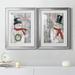 The Holiday Aisle® Let It Snow Snowman - 2 Piece Textual Art Print Set Paper, Solid Wood in Gray | 24.5 H x 37 W x 1.5 D in | Wayfair