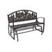 Rosalind Wheeler Gardnerville Wildflower Outdoor Glider Bench in Brown | 32.5 H x 50 W x 25 D in | Wayfair BEEBE7D8B04848E2B74F80F11614545D