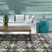 Gray 93 x 0.25 in Area Rug - Kaleen Peranakan Tile Floral Handmade Tufted Grey Indoor/Outdoor Use Area Rug | 93 W x 0.25 D in | Wayfair