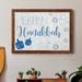 The Holiday Aisle® Happy Hanukkah - Graphic Art Print on Canvas Canvas, Wood in Blue/White | 37.5 H x 27.5 W x 1.5 D in | Wayfair