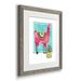 Indigo Safari Lovely Llama III - Picture Frame Painting Print on Paper in Blue/Green/Pink | 20 H x 17 W x 1.5 D in | Wayfair