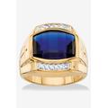 Men's Big & Tall Men's 18K Yellow Gold-plated Sapphire and Diamond Accent Ring by PalmBeach Jewelry in Sapphire Diamond (Size 16)