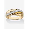 Men's Big & Tall Men's Gold over Sterling Silver Diamond Wedding Band Ring (1/10 cttw) by PalmBeach Jewelry in Diamond (Size 11)