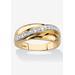 Men's Big & Tall Men's Gold over Sterling Silver Diamond Wedding Band Ring (1/10 cttw) by PalmBeach Jewelry in Diamond (Size 11)