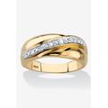 Men's Big & Tall Men's Gold over Sterling Silver Diamond Wedding Band Ring (1/10 cttw) by PalmBeach Jewelry in Diamond (Size 10)
