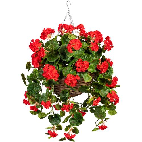 DELAVITA Kunstpflanze Volme, (1 St.), im Weidekorb, hängend rot Künstliche Zimmerpflanzen Kunstpflanzen Wohnaccessoires