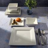 Gibson Home Everyday Hard Square 12-Piece Dinnerware Set Porcelain Porcelain/Ceramic in White | Wayfair 122729.12R