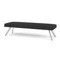 Lesro Willow Lounge Reception 3 Seat Bench Steel Legs Fabric in Gray | 18.5 H x 72 W x 24 D in | Wayfair WL3001.SSV-01OHGP