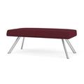 Lesro Willow Lounge Reception 2 Seat Bench Steel Legs Fabric in Red/Gray | 18.5 H x 48 W x 24 D in | Wayfair WL2001.SSV-01OHWI