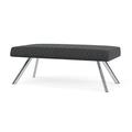 Lesro Willow Lounge Reception 2 Seat Bench Steel Legs Fabric in Black | 18.5 H x 48 W x 24 D in | Wayfair WL2001.SCS-01ADNT