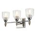 Rosdorf Park Stiefel 3-Light Dimmable Vanity Light, Glass in Gray/Black | 9.5 H x 21.5 W x 7.5 D in | Wayfair 0E6E443BE35F47AB969F6104FFBEE1A4