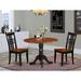 Alcott Hill® Devoe 3 - Piece Drop Leaf Rubberwood Solid Wood Dining Set Wood in Black | 29" H x 42" W x 42" D | Wayfair