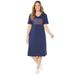 Plus Size Women's Mayfair Park A-line Dress by Catherines in Navy Flag (Size 1X)