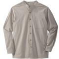 Men's Big & Tall Gauze Mandarin Collar Shirt by KingSize in Sand Grey (Size 3XL)