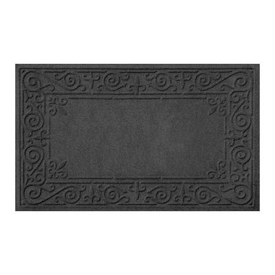 Water & Dirt Shield Fleur-de-Lis Door Mat - Charcoal, 22" x 60" - Frontgate