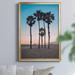 Bay Isle Home™ Santa Monica Palm by J Paul - Picture Frame Photograph Print on Canvas Canvas, in Black/Blue/Orange | Wayfair