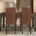 Lark Manor™ Aggelos Solid Wood Dining Chair Faux Leather/Wood/Upholstered in Brown | 39.4 H x 18.1 W x 18.5 D in | Wayfair