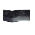 CHERRY KC 4500 ERGO, International layout, QWERTY keyboard, ergonomic keyboard, with padded palm rest, wired keyboard, black